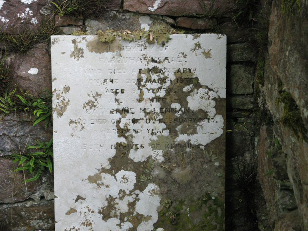 Photo of headstones/Catherine McLennan died 1873 MI Gairloch Old
